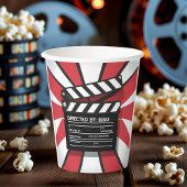 Movie Night  | Clapperboard & Red Stripes Papieren Bekers