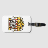 Movie Night Delight Speelse Popcorn Bagagelabel (Voorkant (horizontaal))
