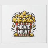 Movie Night Delight Speelse Popcorn Cadeaupapier (Vlak)