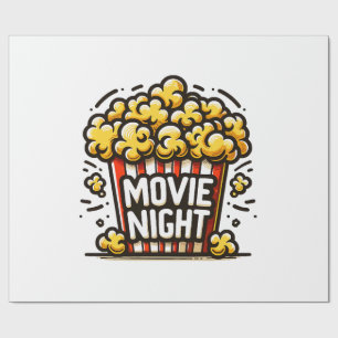 Movie Night Delight Speelse Popcorn Cadeaupapier