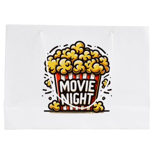 Movie Night Delight Speelse Popcorn Groot Cadeauzakje (Achterkant)