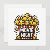 Movie Night Delight Speelse Popcorn Kaart (Voorkant / Achterkant)