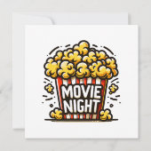 Movie Night Delight Speelse Popcorn Kaart (Achterkant)