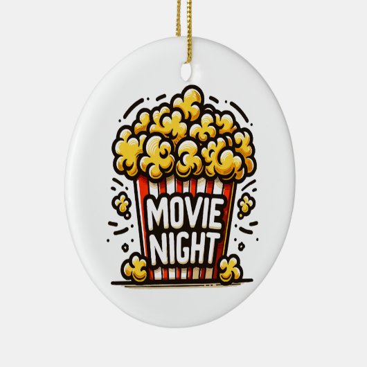 Movie Night Delight Speelse Popcorn Keramisch Ornament (Rechts)