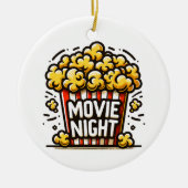 Movie Night Delight Speelse Popcorn Keramisch Ornament (Voorkant)