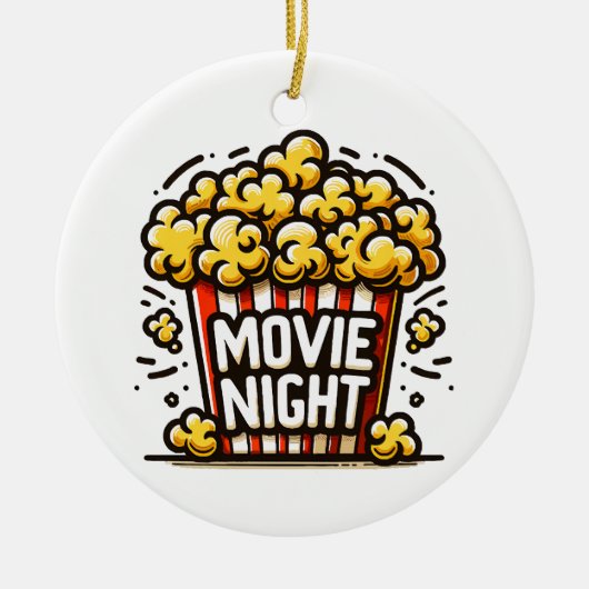 Movie Night Delight Speelse Popcorn Keramisch Ornament (Voorkant)