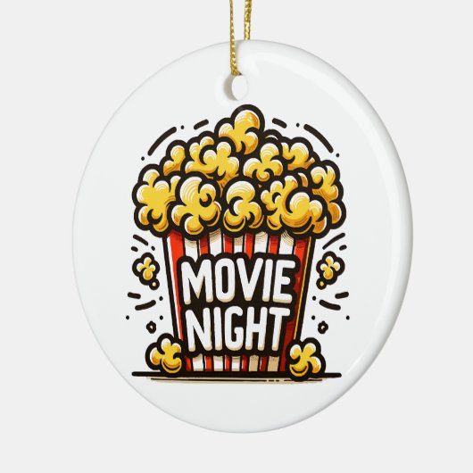 Movie Night Delight Speelse Popcorn Keramisch Ornament (Links)