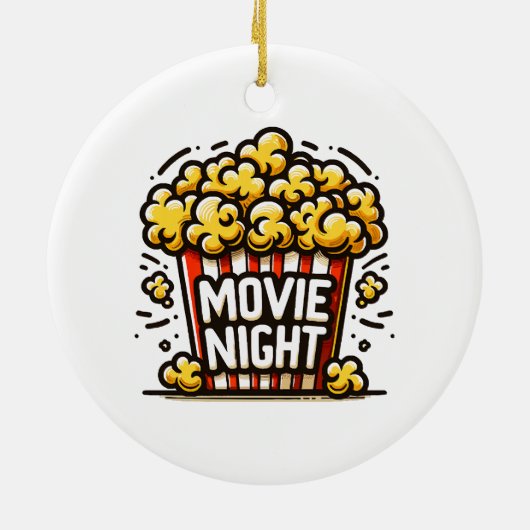 Movie Night Delight Speelse Popcorn Keramisch Ornament (Achterkant)