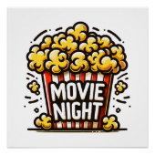 Movie Night Delight Speelse Popcorn Perfect Poster (Voorkant)