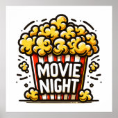 Movie Night Delight Speelse Popcorn Poster (Voorkant)