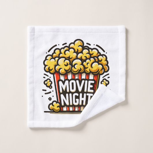 Movie Night Delight Speelse Popcorn Washandje (Wasdoekje)