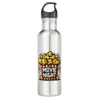 Movie Night Delight Speelse Popcorn Waterfles