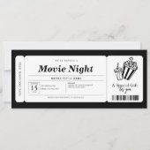 Movie Night Gift Coupon Ticket Kaart (Voorkant)