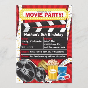 Movie Night Hollywood Clapper Birthday Kaart