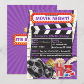 Movie Night Hollywood Clapper Verjaardag Uitnodigi Kaart (Voorkant / Achterkant)