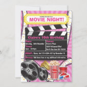 Movie Night Hollywood Clapper Verjaardag Uitnodigi Kaart (Voorkant)