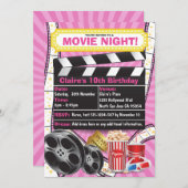 Movie Night Hollywood Clapper Verjaardag Uitnodigi Kaart (Voorkant / Achterkant)