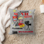 Movie Night Home Theatre Design met naam Kussen (Deken)