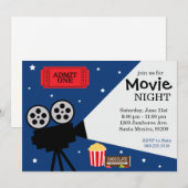 Movie Night Invitation Kaart (Voorkant / Achterkant)
