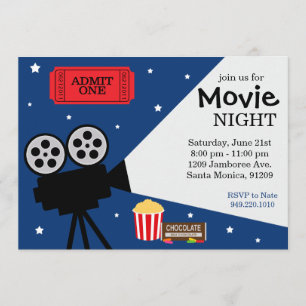 Movie Night Invitation Kaart