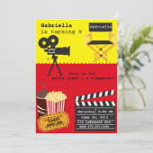 Movie Night Invitation Kaart (Staand voorkant)