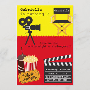 Movie Night Invitation Kaart