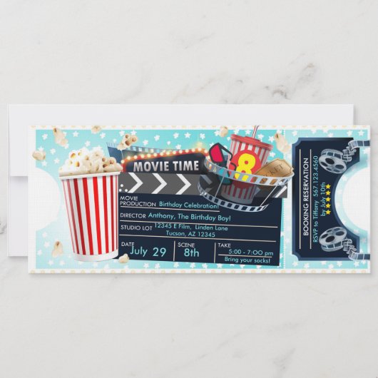 Movie Night Invitation Kaart (Voorkant)