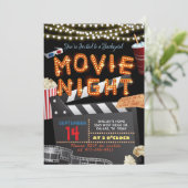 Movie Night Invitation Kaart (Staand voorkant)