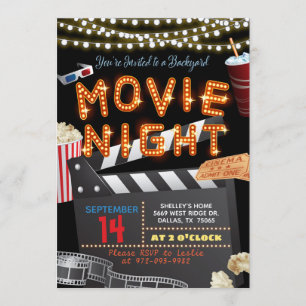 Movie Night Invitation Kaart
