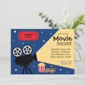 Movie Night Invitation Kaart (Staand voorkant)