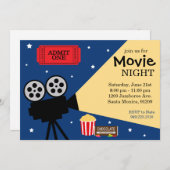 Movie Night Invitation Kaart (Voorkant / Achterkant)