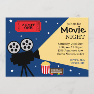 Movie Night Invitation Kaart