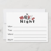 Movie Night Invitation Kaart (Achterkant)