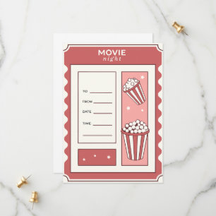 Movie Night Invitation Sjabloon met Popcorn