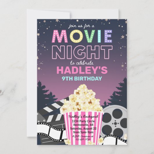 Movie Night Invitation | Uitnodiging tot filmdag (Voorkant)