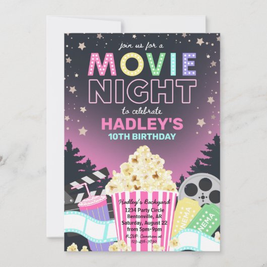 Movie Night Invitation | Uitnodiging tot filmdag (Voorkant)