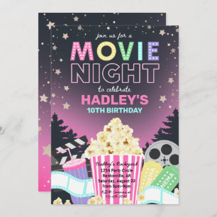 Movie Night Invitation   Uitnodiging tot filmdag