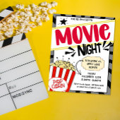 Movie Night Invite Bewerkbare Film Party popcorn Flyer