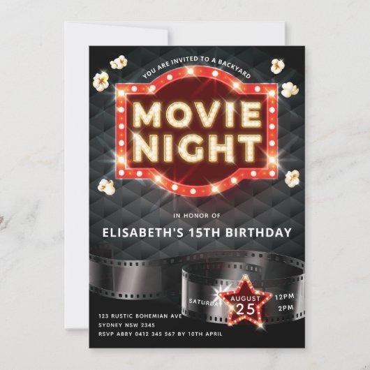 Movie Night Luxe achtertuin Kaart (Voorkant)