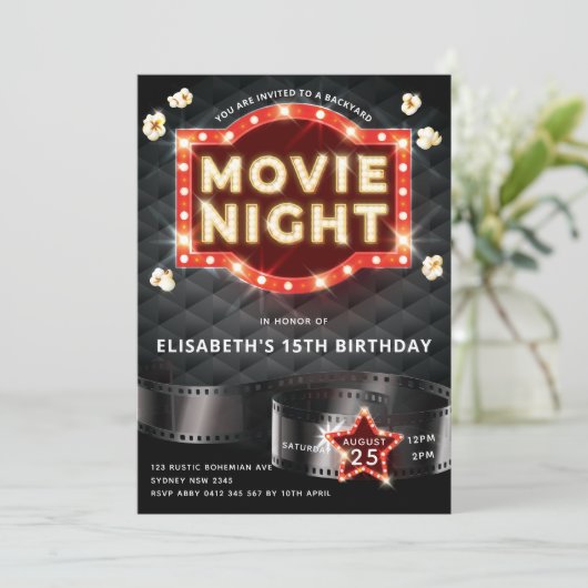 Movie Night Luxe achtertuin Kaart (Staand voorkant)