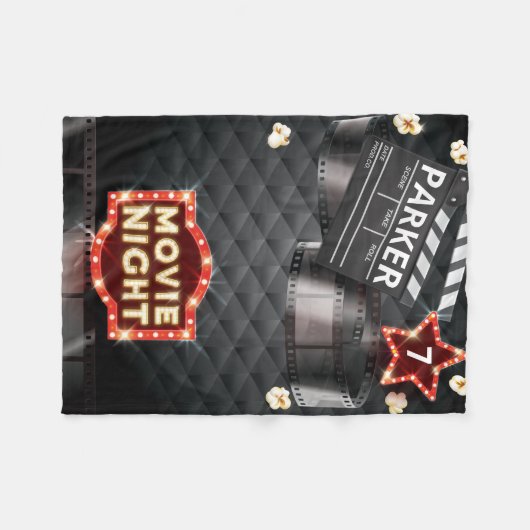 Movie Night Luxury gepersonaliseerd Fleece Deken (Voorkant (Horizontaal))