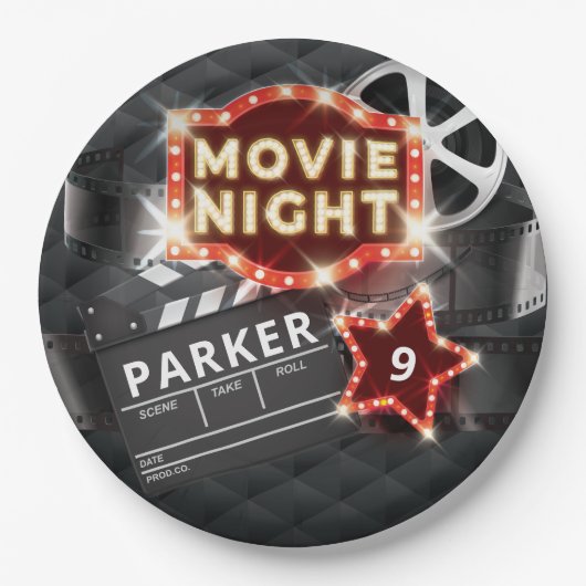 Movie Night Luxury gepersonaliseerd Papieren Bordje (Voorkant)