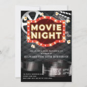 Movie Night Luxury Gold Glitter Kaart (Voorkant)