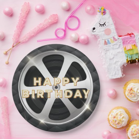 Movie Night Luxury Happy Birthday Papieren Bordje (Feest)
