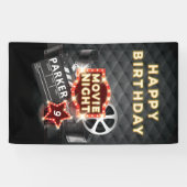 Movie Night Luxury Happy Birthday Spandoek (Horizontaal)