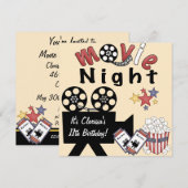 Movie Night Madness Invitations Kaart (Voorkant / Achterkant)