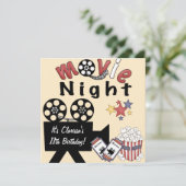 Movie Night Madness Invitations Kaart (Staand voorkant)