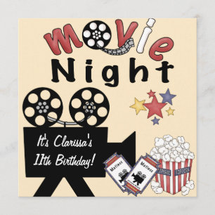 Movie Night Madness Invitations Kaart