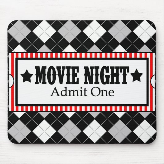*Movie Night* Movie Ticket Mousepad Muismat (Voorkant)