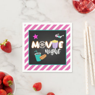 Movie Night Napkin - Girl Servet